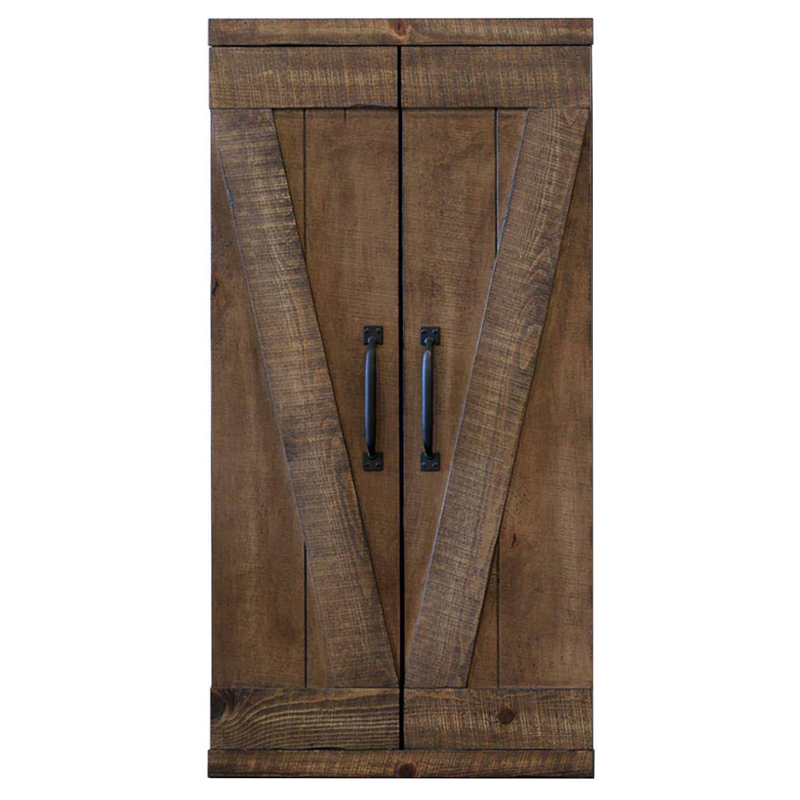 Farmhouse Barn Door Bookcase Wall Storage Cabinet - Spice