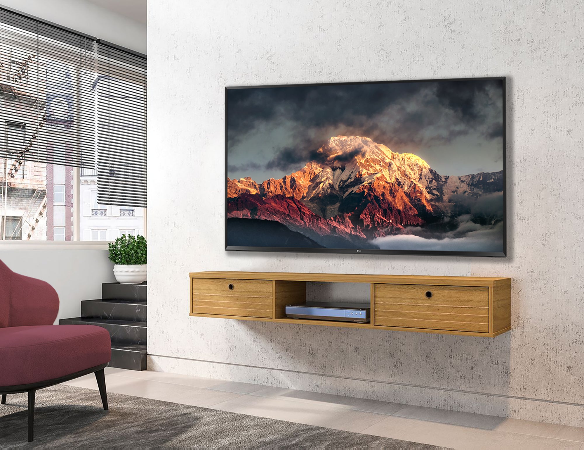 Floating TV Stand - Ellis - Stylish Savings - Cinnamon