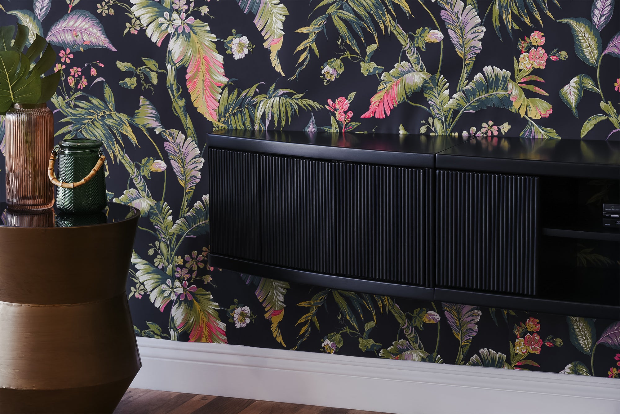 Floating TV Stand Wall Mount Entertainment Center Console - Arc - Black - OB 50% OFF!