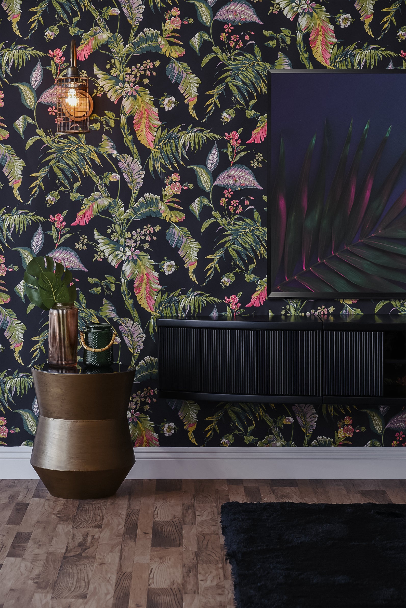 Floating TV Stand Wall Mount Entertainment Center Console - Arc - Black - OB 50% OFF!