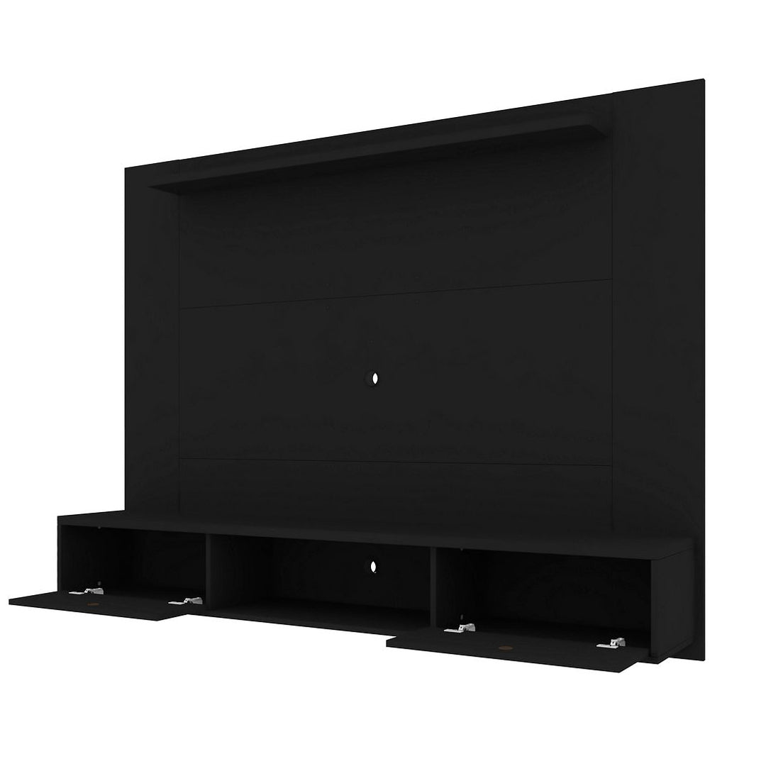Floating TV Stand With Back Panel and Shelf - Ellis - Stylish Savings - Black
