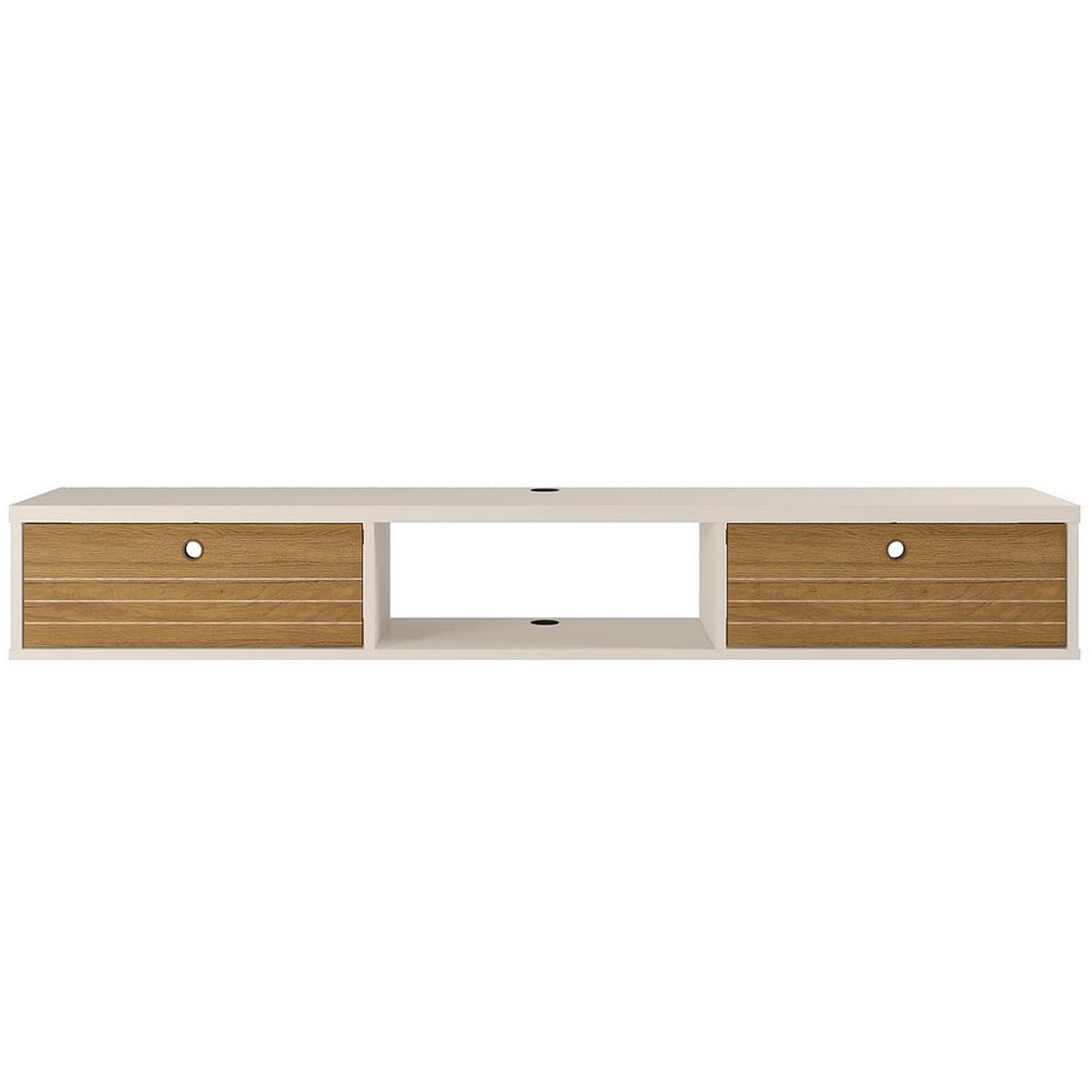 Floating TV Stand - Ellis - Stylish Savings - Off White & Cinnamon