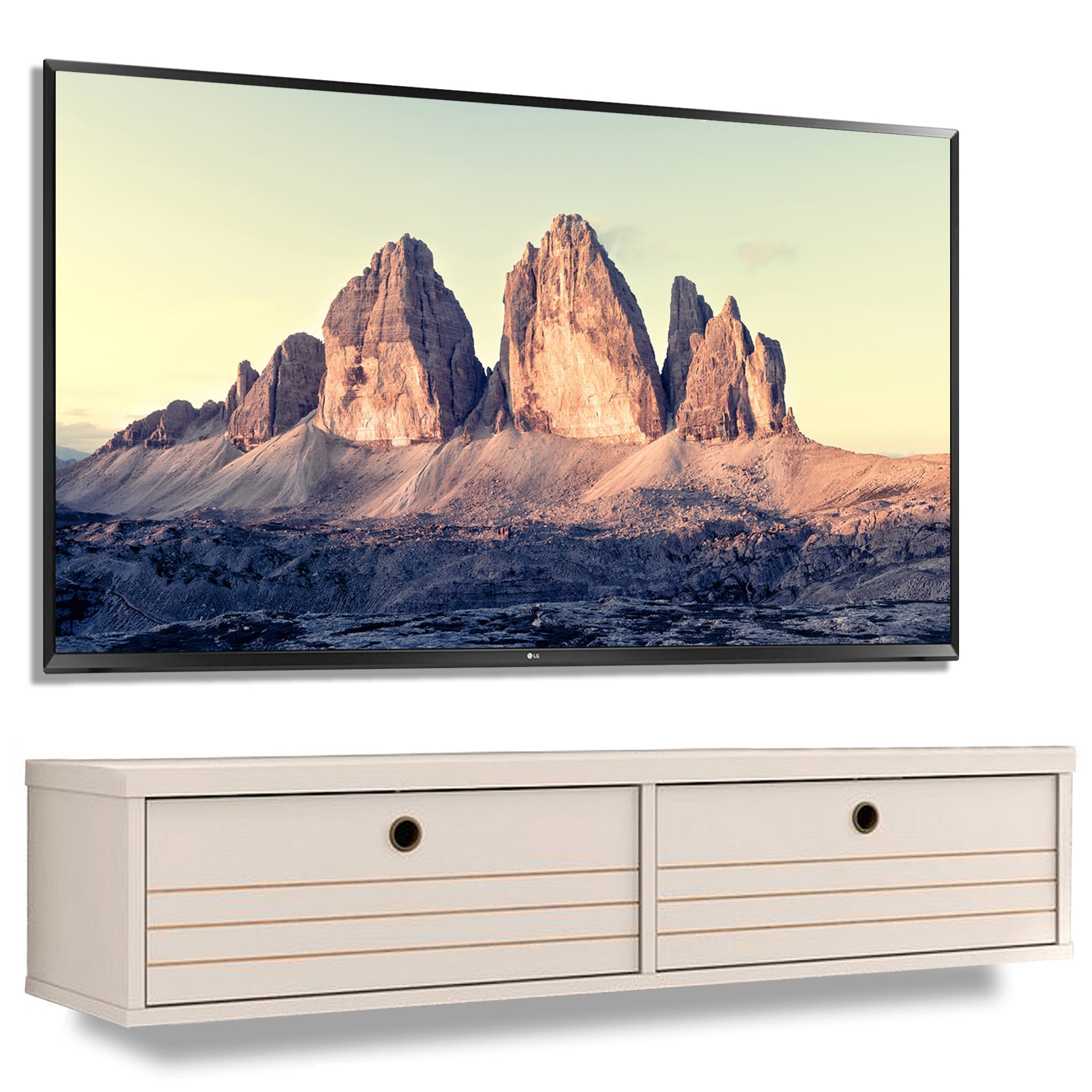 white tv stand wall unit