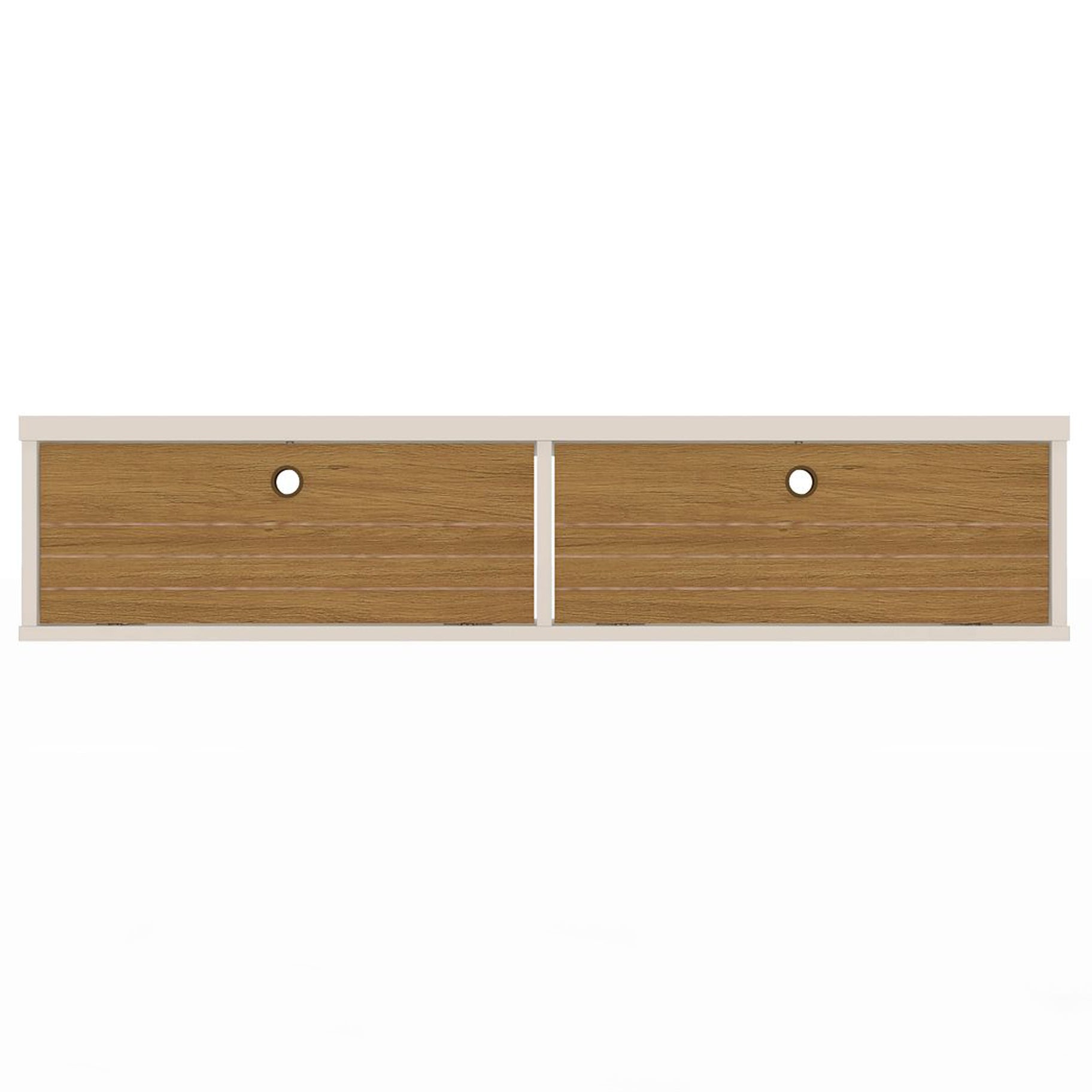 Floating TV Stand Wall Mount Console - Ellis - Stylish Savings - Off White & Cinnamon