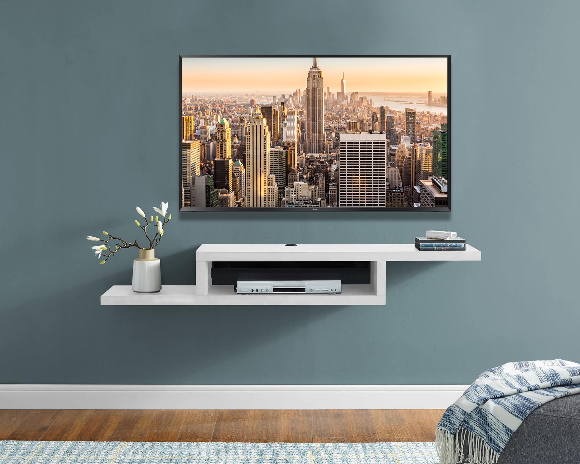 Floating 60" Wall Mount TV Stand - Coronado - White
