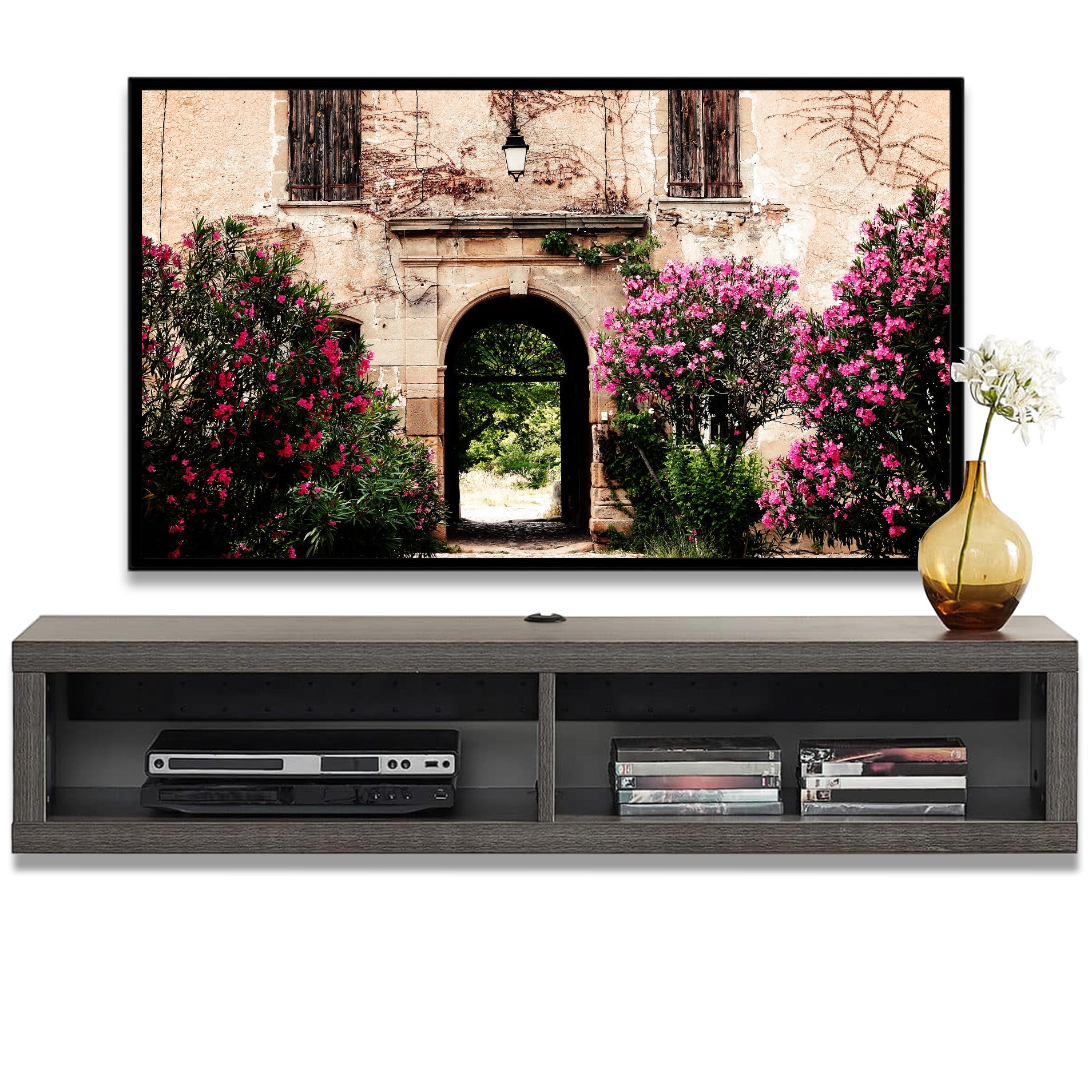 Floating Wall Mount TV Stand - Newport - Skyline Gray