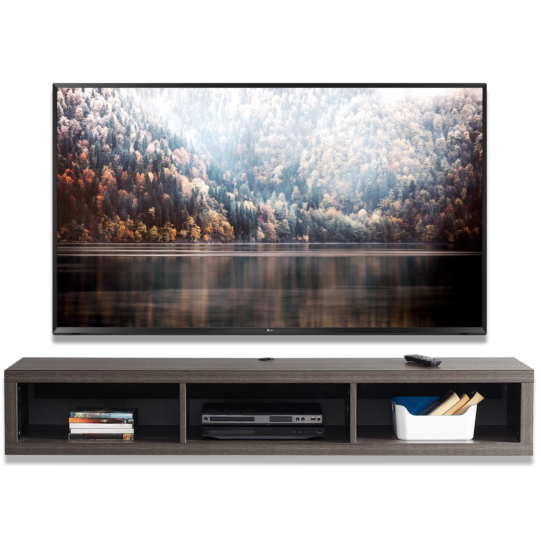 Floating Wall Mount TV Stand - Newport - Skyline Gray