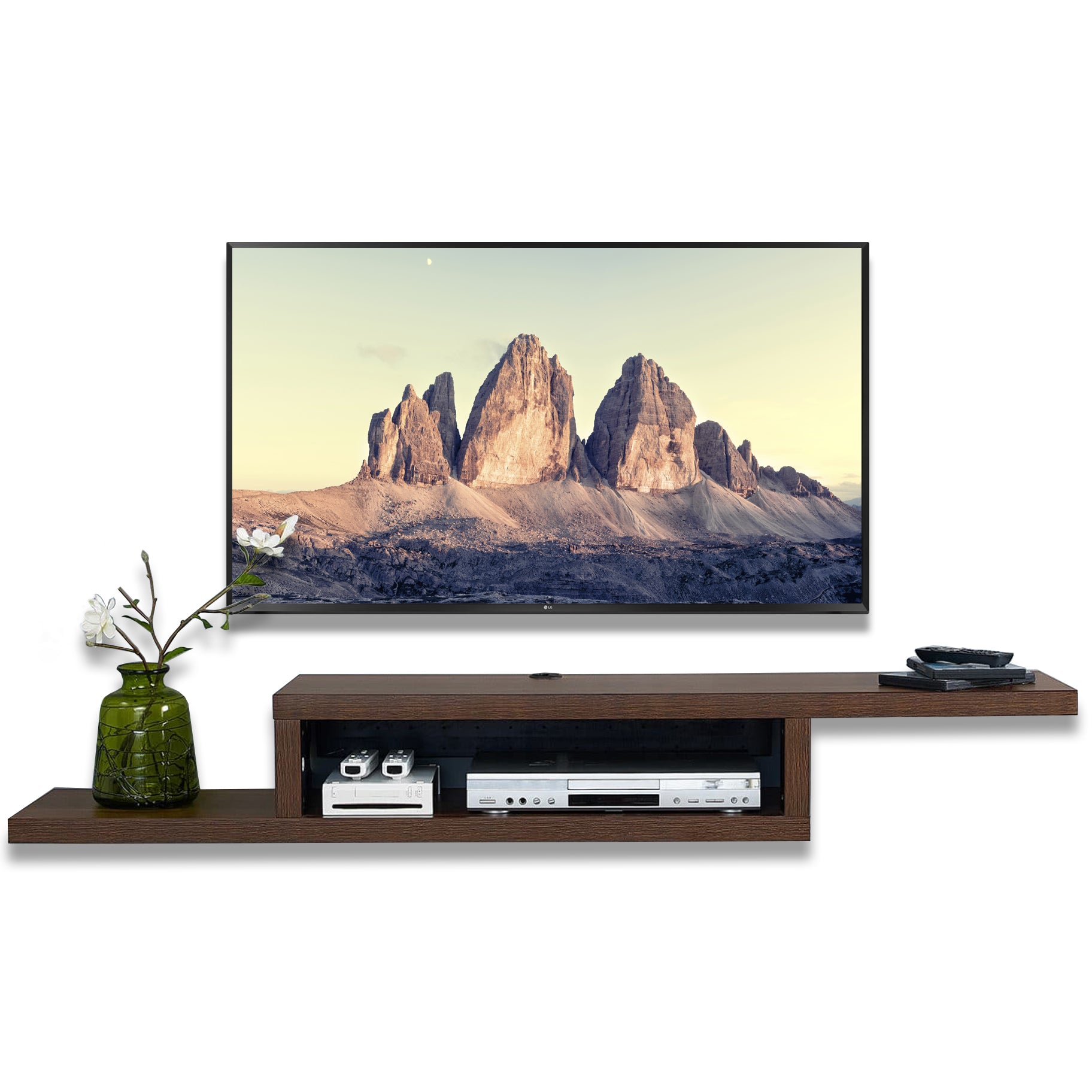 Floating 60" Wall Mount TV Stand - Coronado - Columbian Walnut