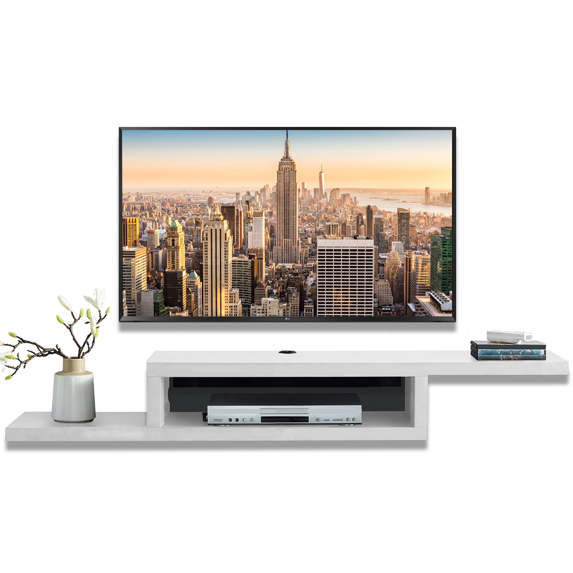 Floating 60" Wall Mount TV Stand - Coronado - White