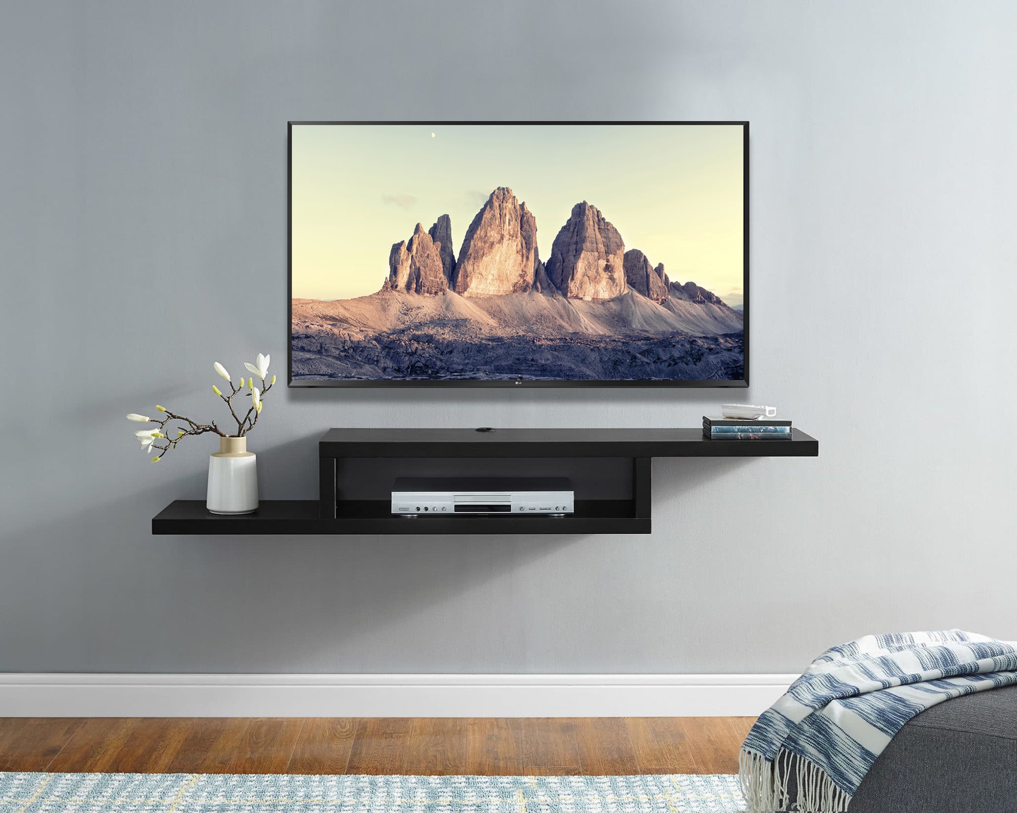 Floating 60" Wall Mount TV Stand - Coronado - Black