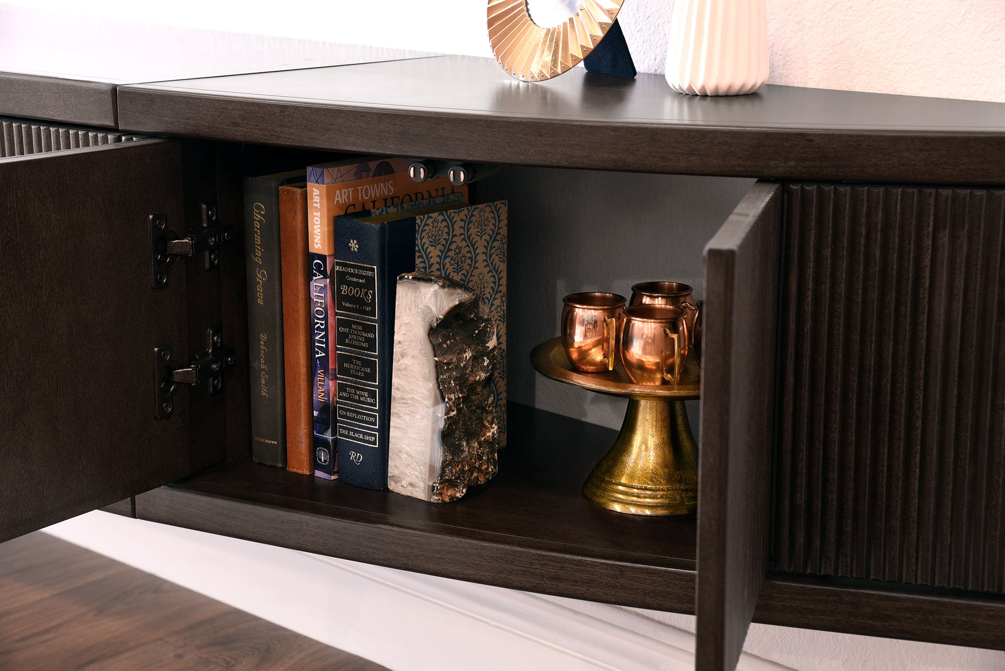 Wall Mount Floating Entertainment Center TV Stand - Arc - Espresso - OB 50% OFF!