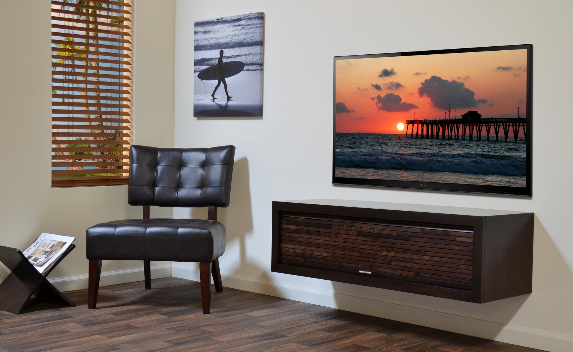 Floating Media Console - ECO GEO Espresso - OB 50% OFF!