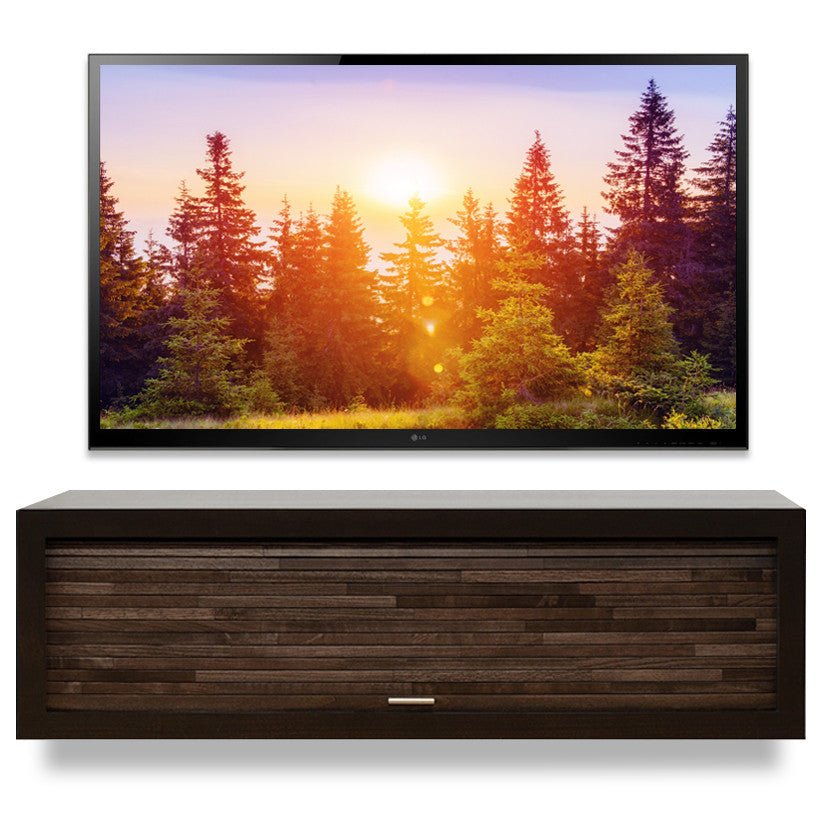 Woodwaves - Floating TV Stand - Wall Mounted Media Console - ECO GEO Espresso
