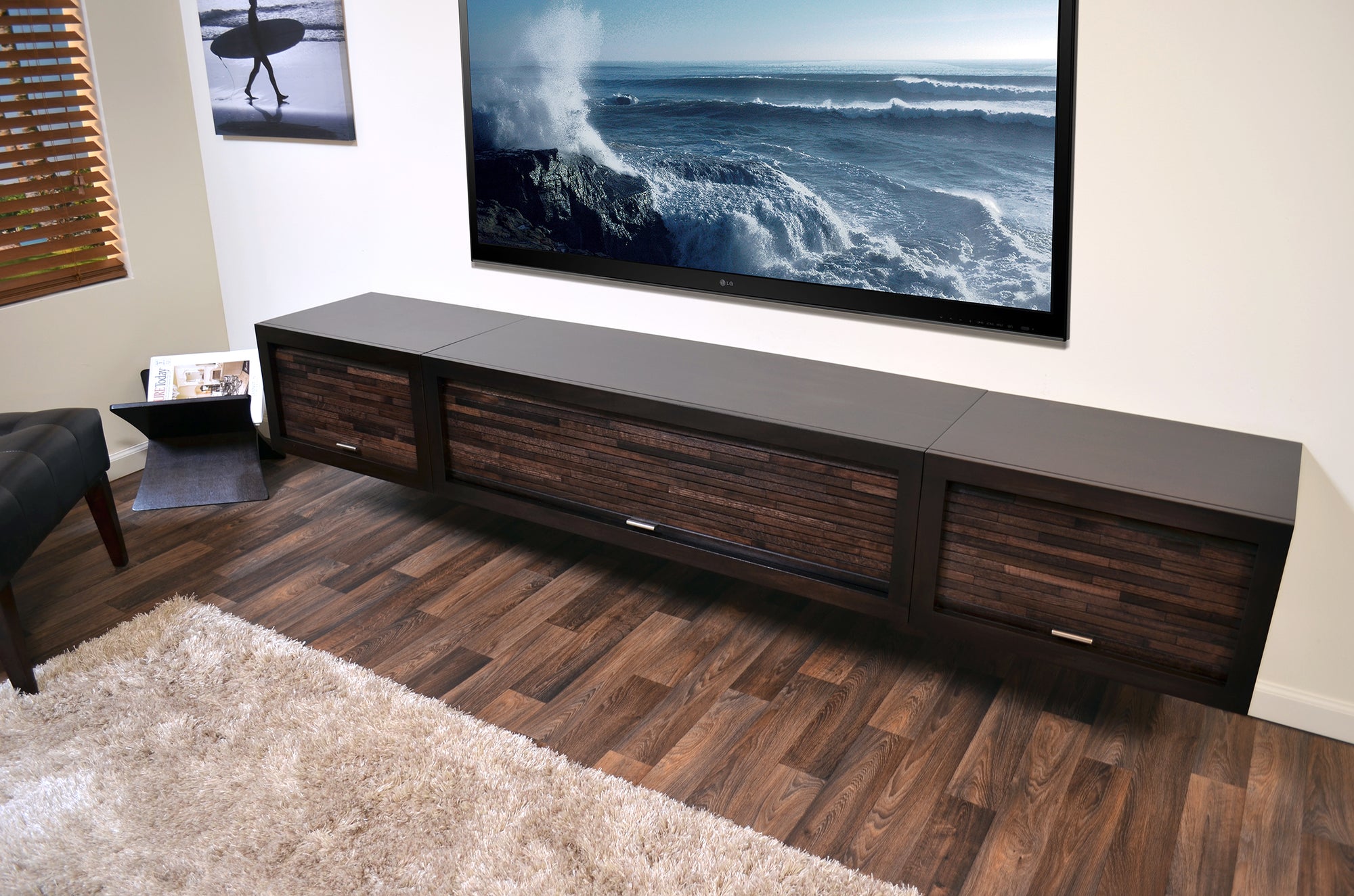 Floating TV Stand Entertainment Center - ECO GEO Espresso