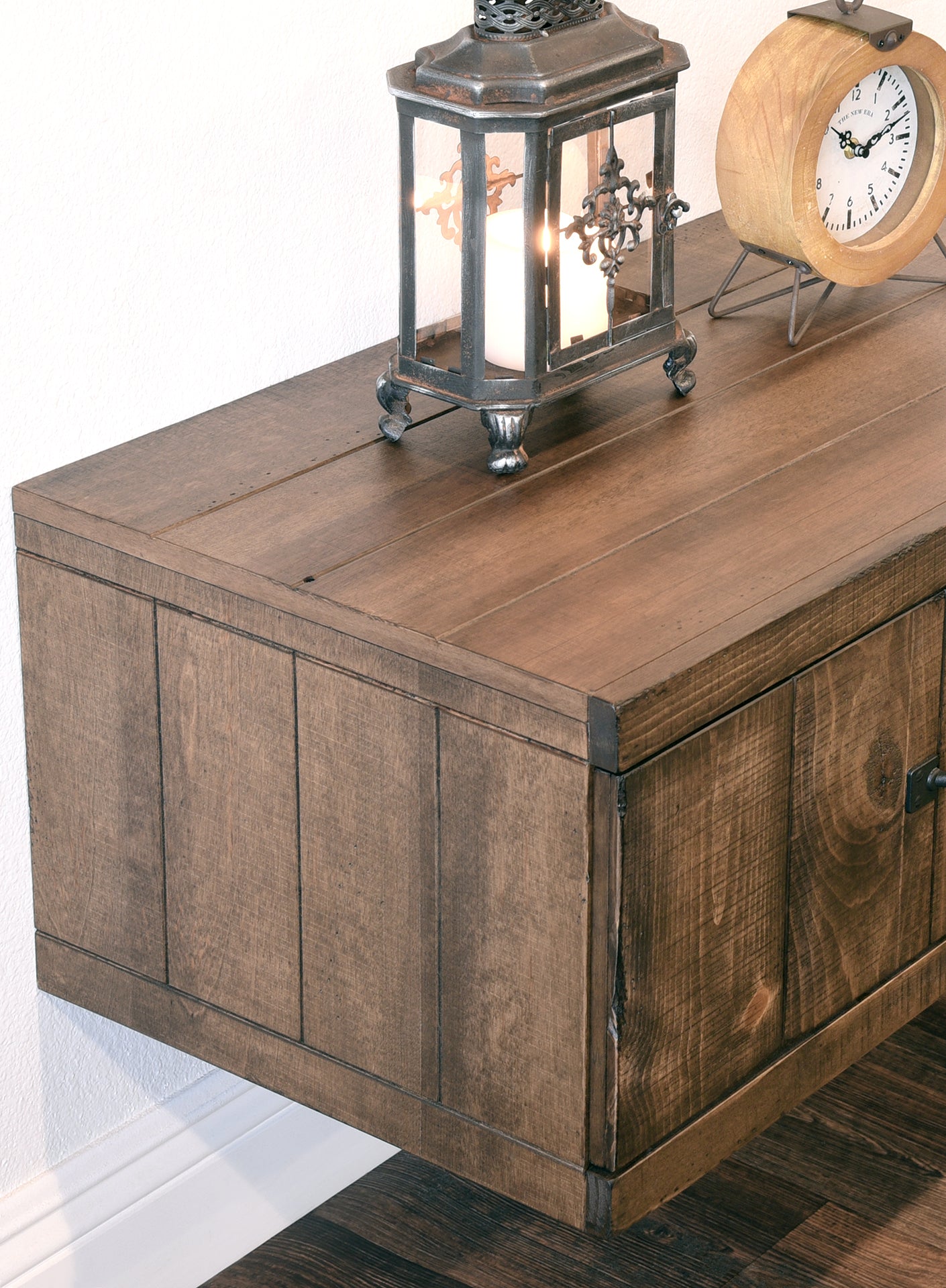 Handcrafted Rustic Floating Nightstand  - Wood Wall Mount Drawer - Pine Creek - Spice