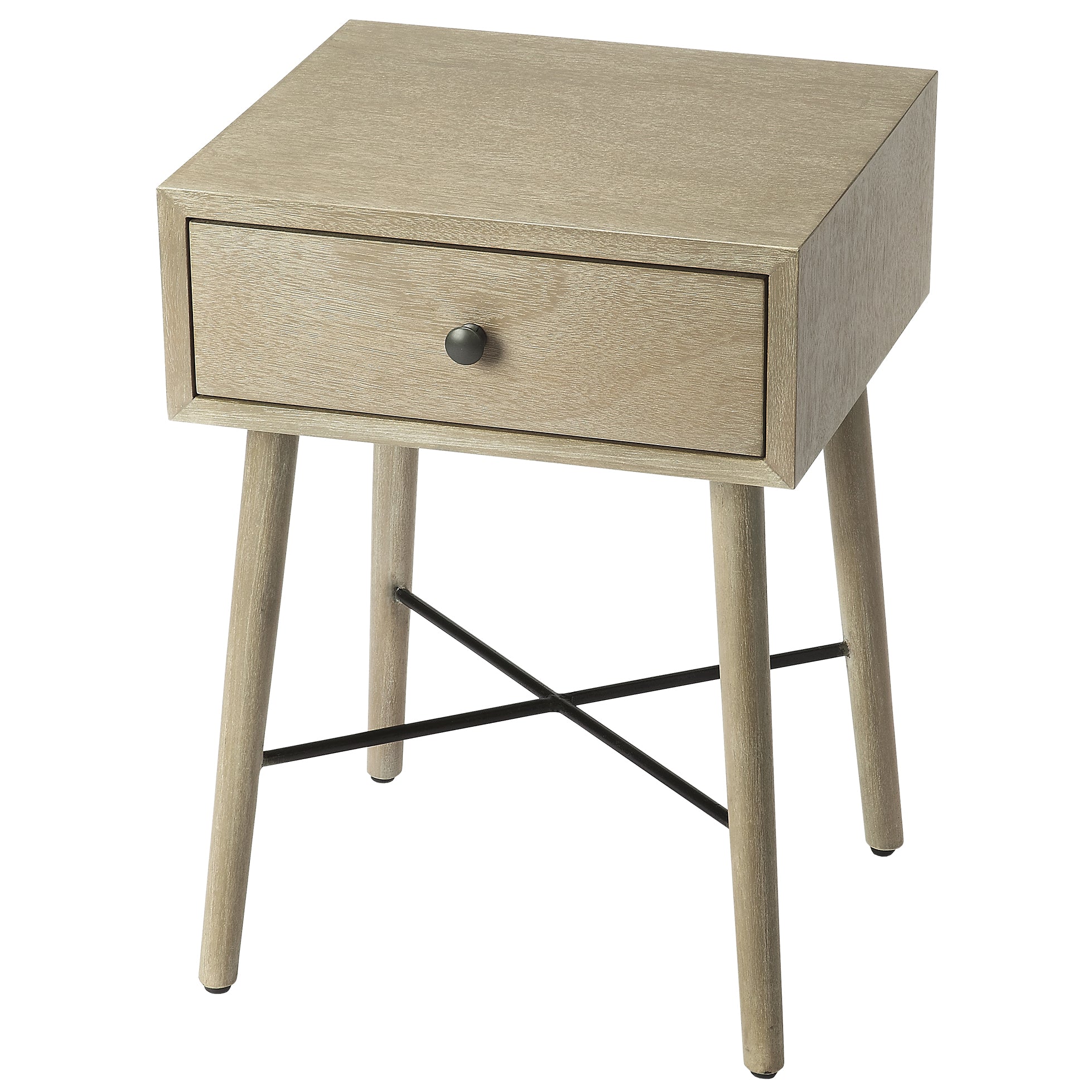 Gray Mid Century Modern Nightstand End Table