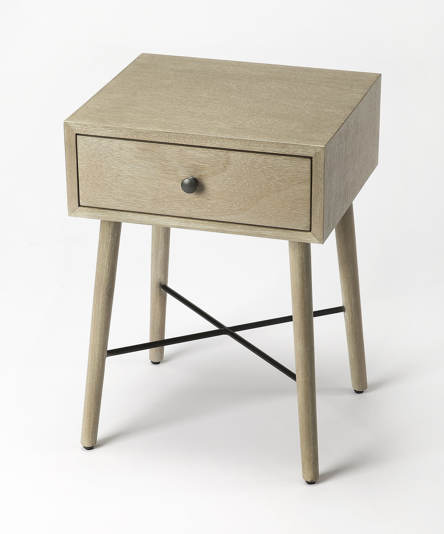 Gray Mid Century Modern Nightstand End Table