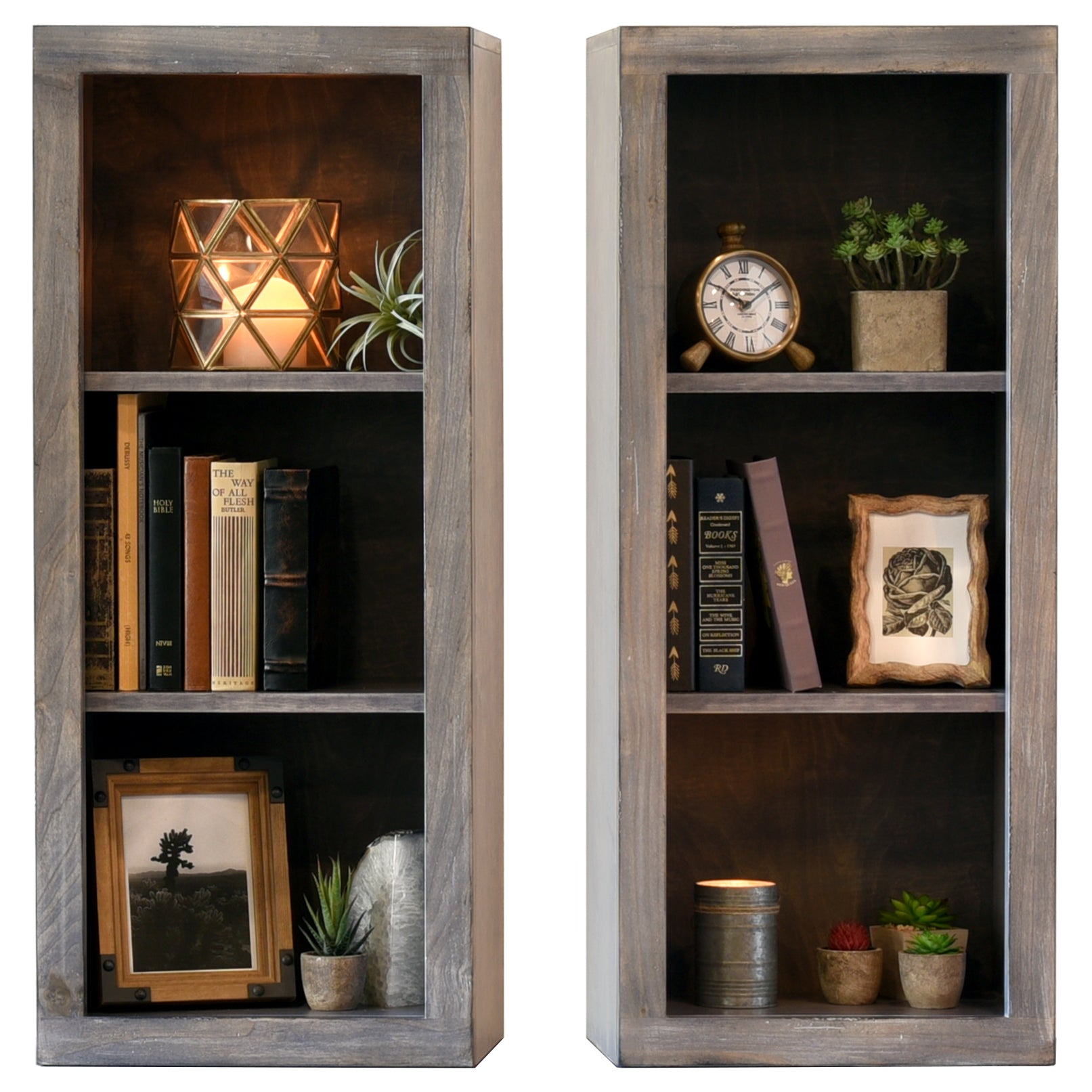 Gray ECO GEO Bookcases Lakewood Set of 2 Woodwaves