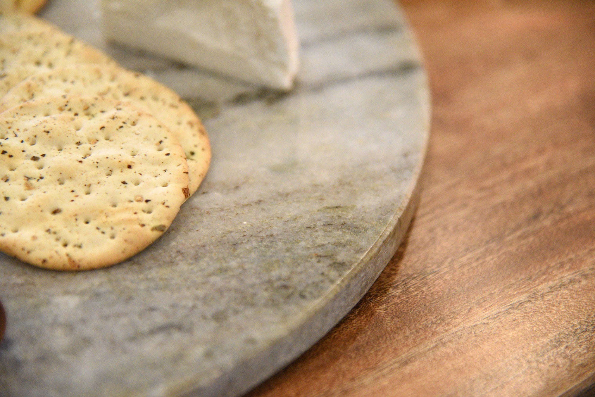 Two Round Gray Marble Cutting & Serving Boards