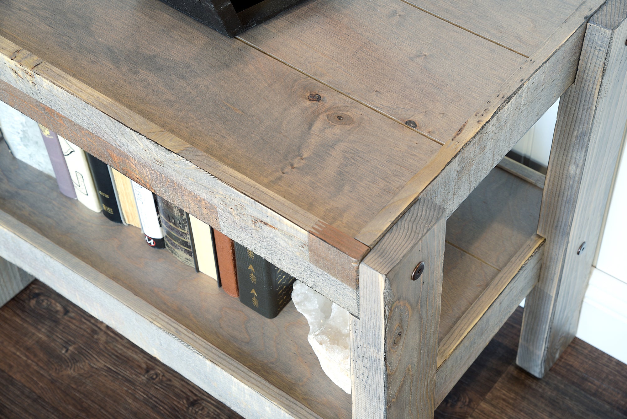 Handcrafted Rustic Wood TV Stand Console - presEARTH Lakewood Gray