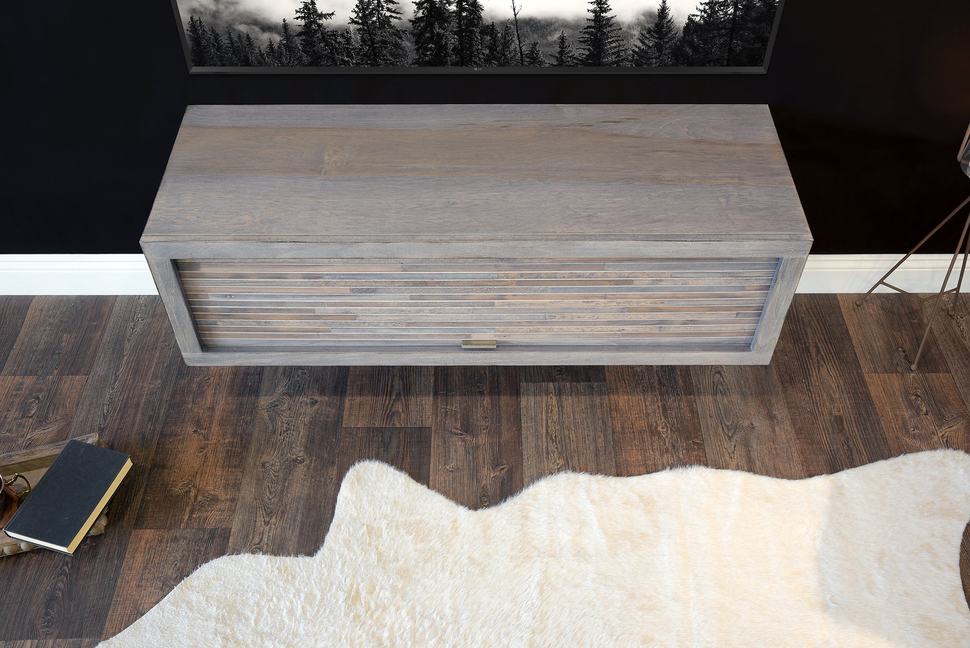 Handcrafted Fully Assembled Floating TV Stand Wall Mount Console - ECO GEO - Lakewood Gray