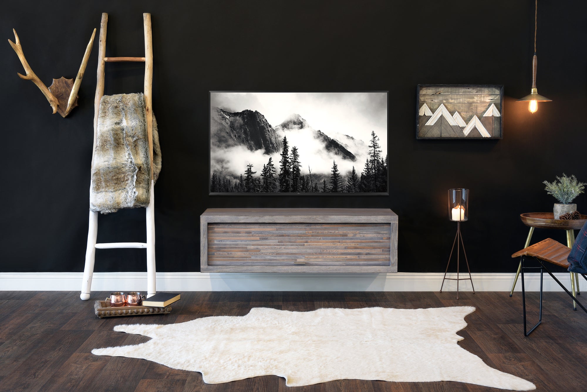 Gray Floating TV Stand - ECO GEO - Lakewood - OB 50% OFF!