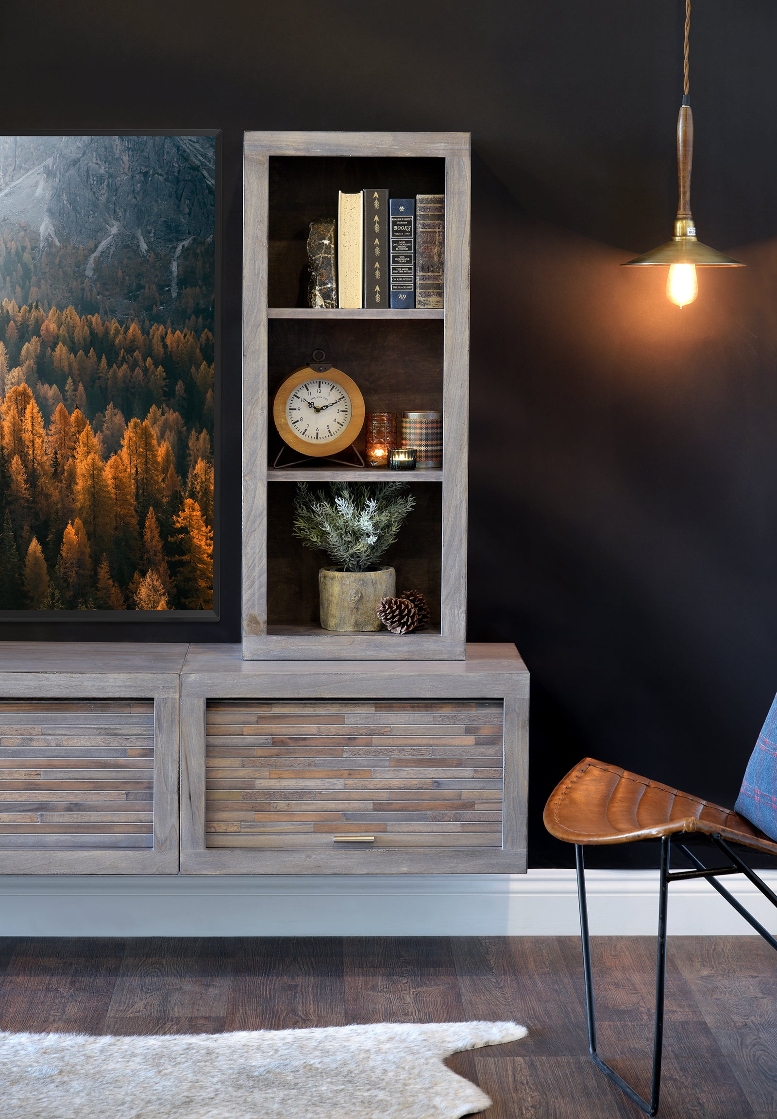Gray Floating TV Stand Modern Wall Mount Entertainment Center - ECO GEO Lakewood