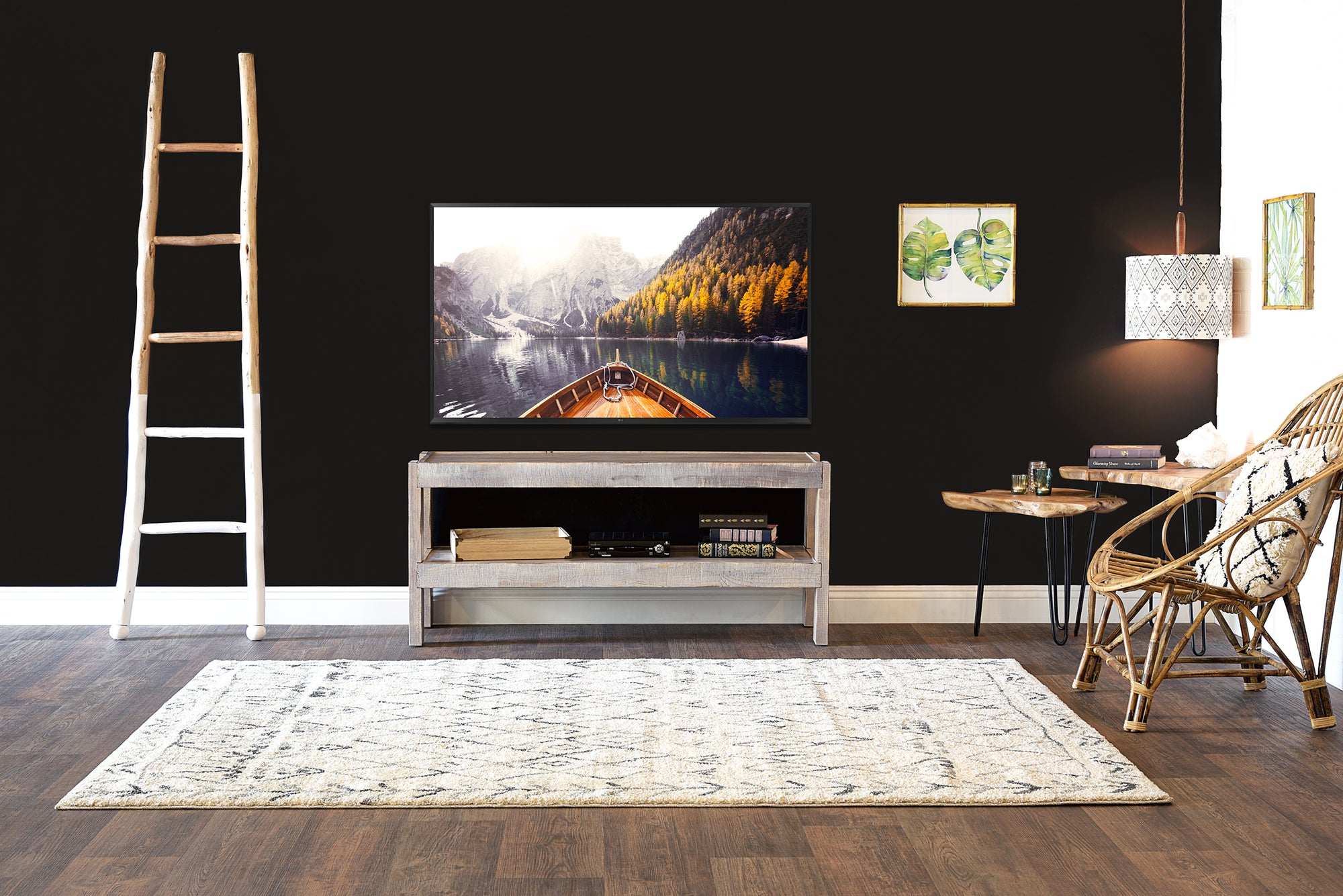 Handcrafted Rustic Wood TV Stand Media Console - presEARTH - Lakewood Gray