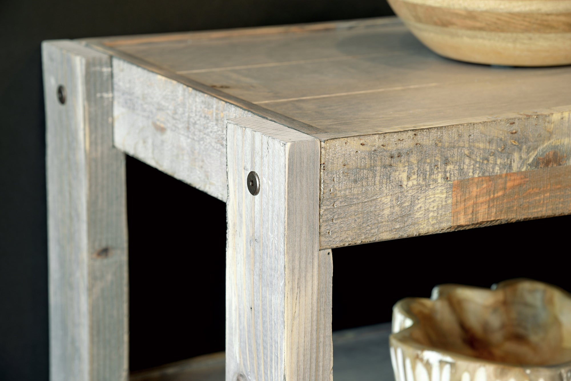 Gray Rustic Reclaimed Pallet Wood Style TV Stand Console - presEARTH - Lakewood