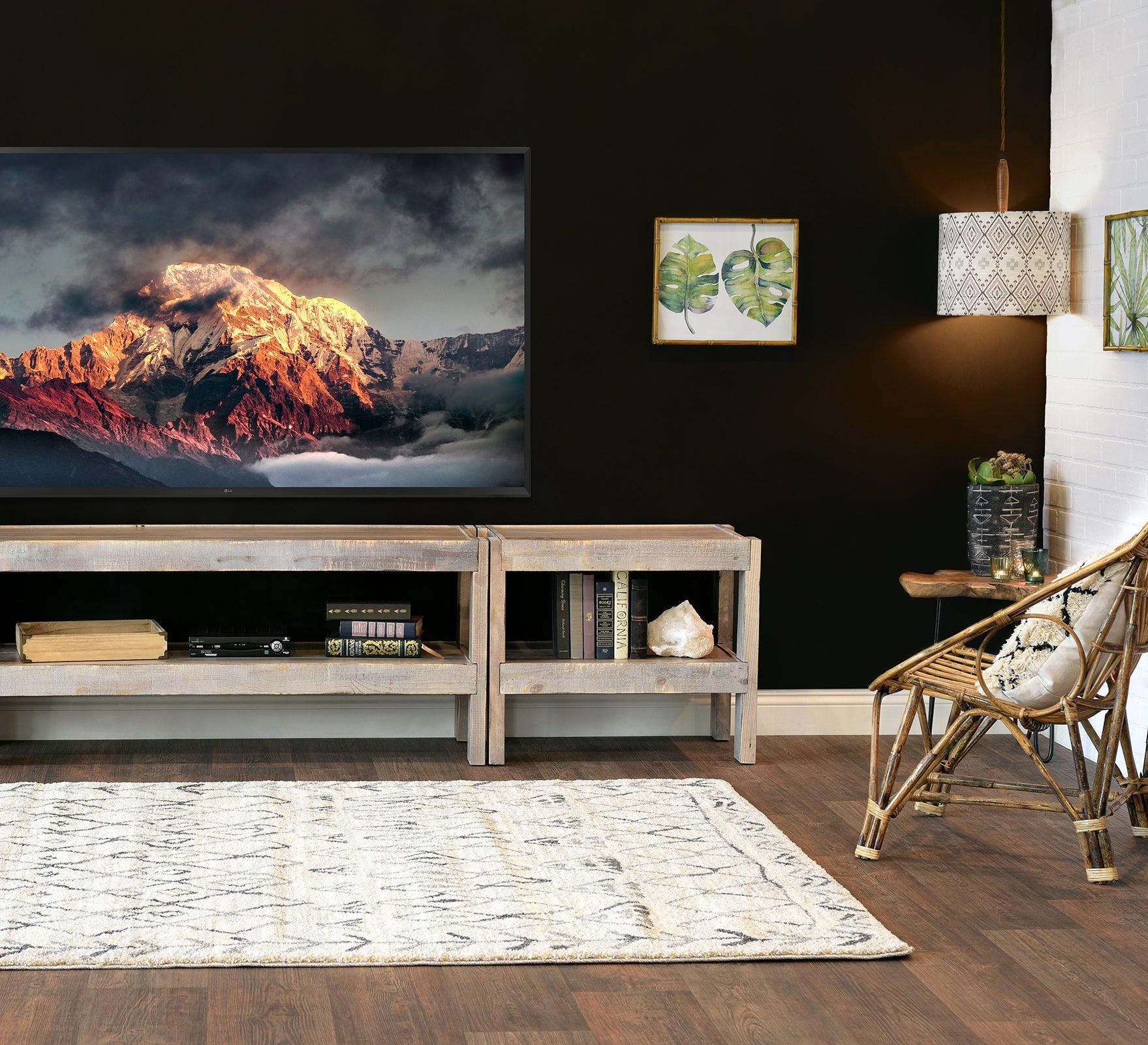 Handcrafted Rustic Wood TV Stand Console - presEARTH Lakewood Gray