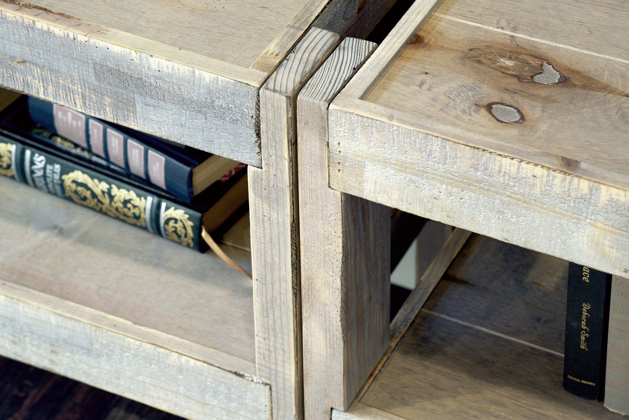 Handcrafted Rustic Wood TV Stand Console - presEARTH - Lakewood Gray
