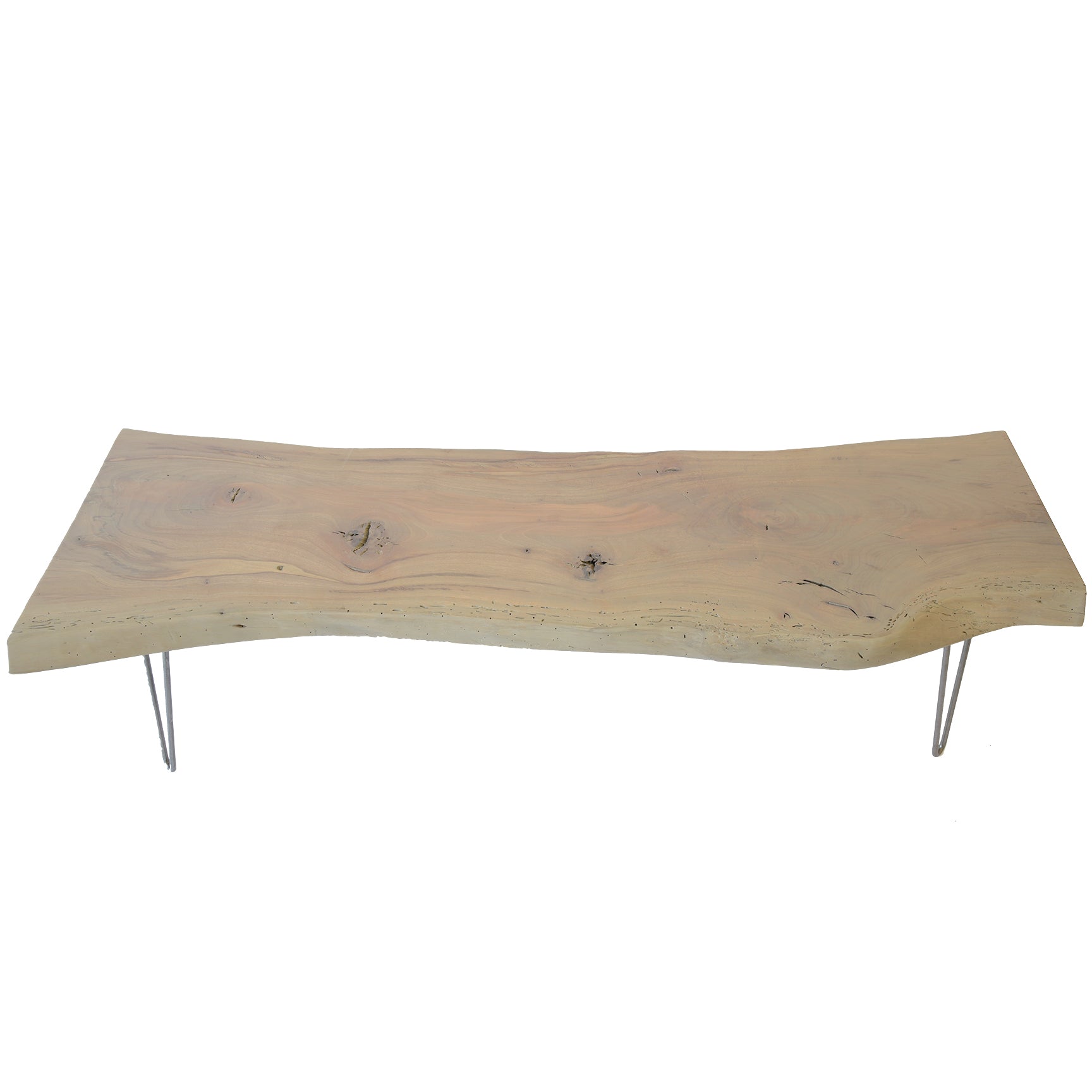 Gray Wash Live Edge Slab Coffee Table