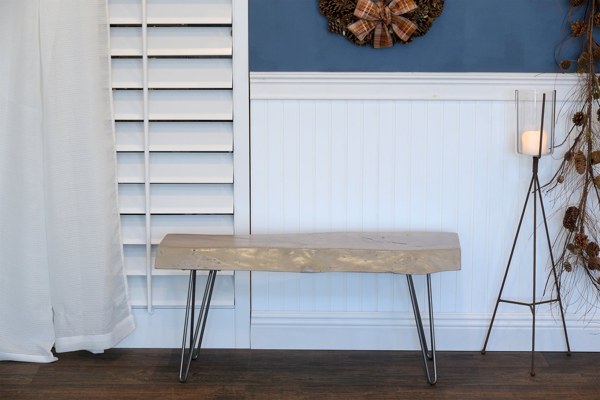 Gray Wash Live Edge Slab Coffee Table