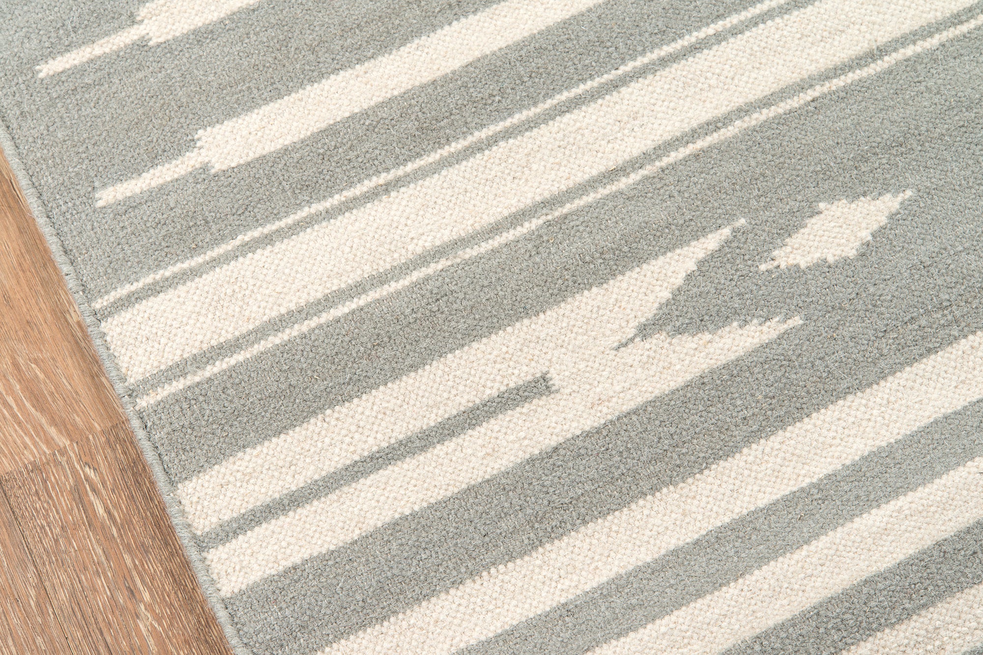 Gray and White Striped Southwest Flatweave Rug - Erin Gates - Thompson
