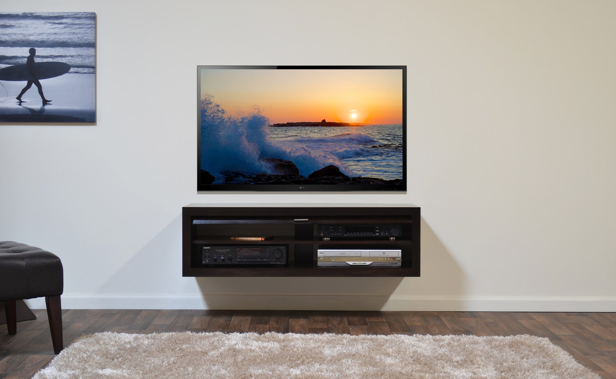Floating Media Console - ECO GEO Espresso - OB 50% OFF!
