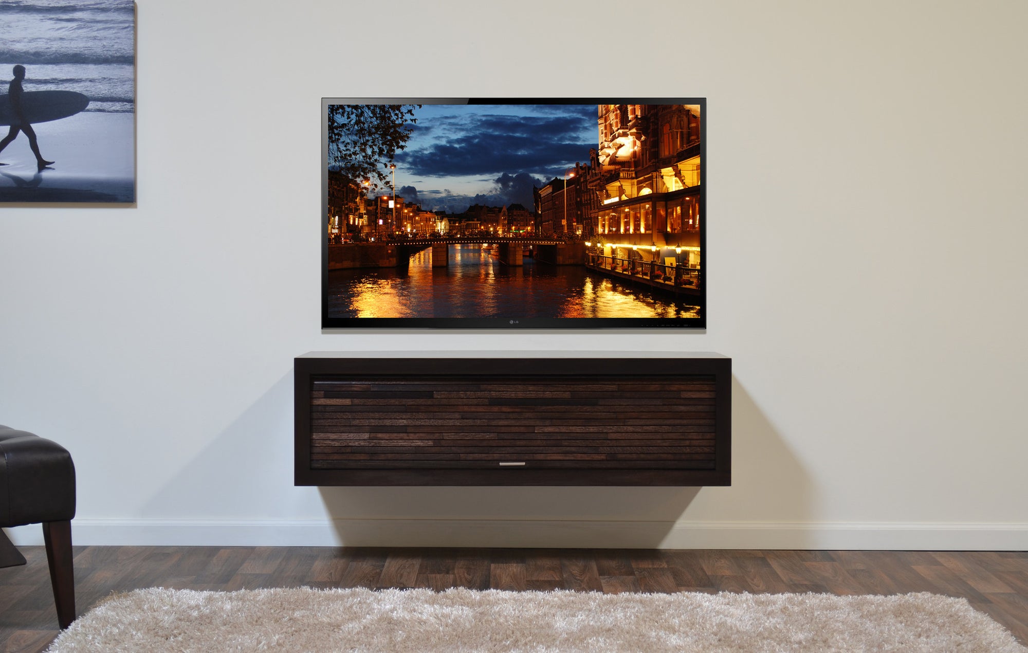 Floating Media Console - ECO GEO Espresso - OB 50% OFF!