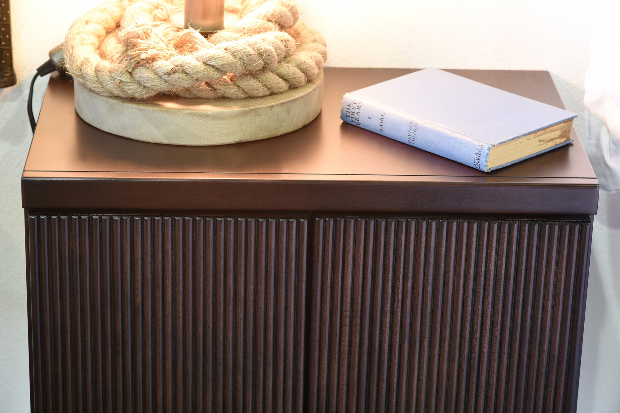 Hanging Floating Wall Mount Nightstand - Curve - Espresso