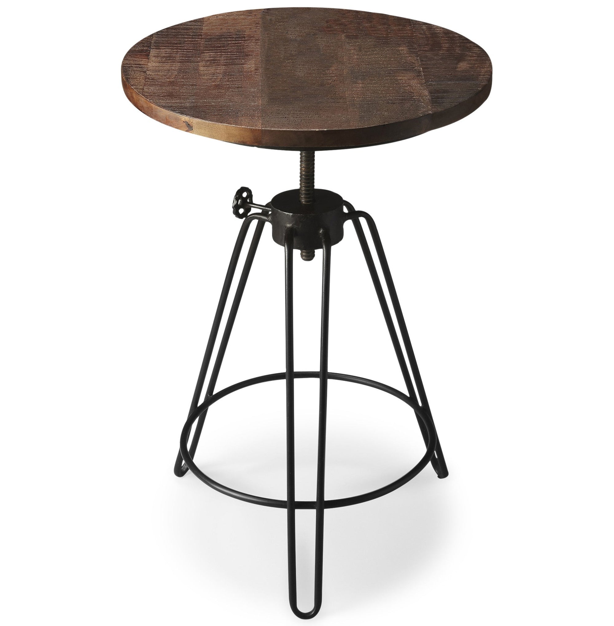 Industrial Modern Iron and Wood End Table