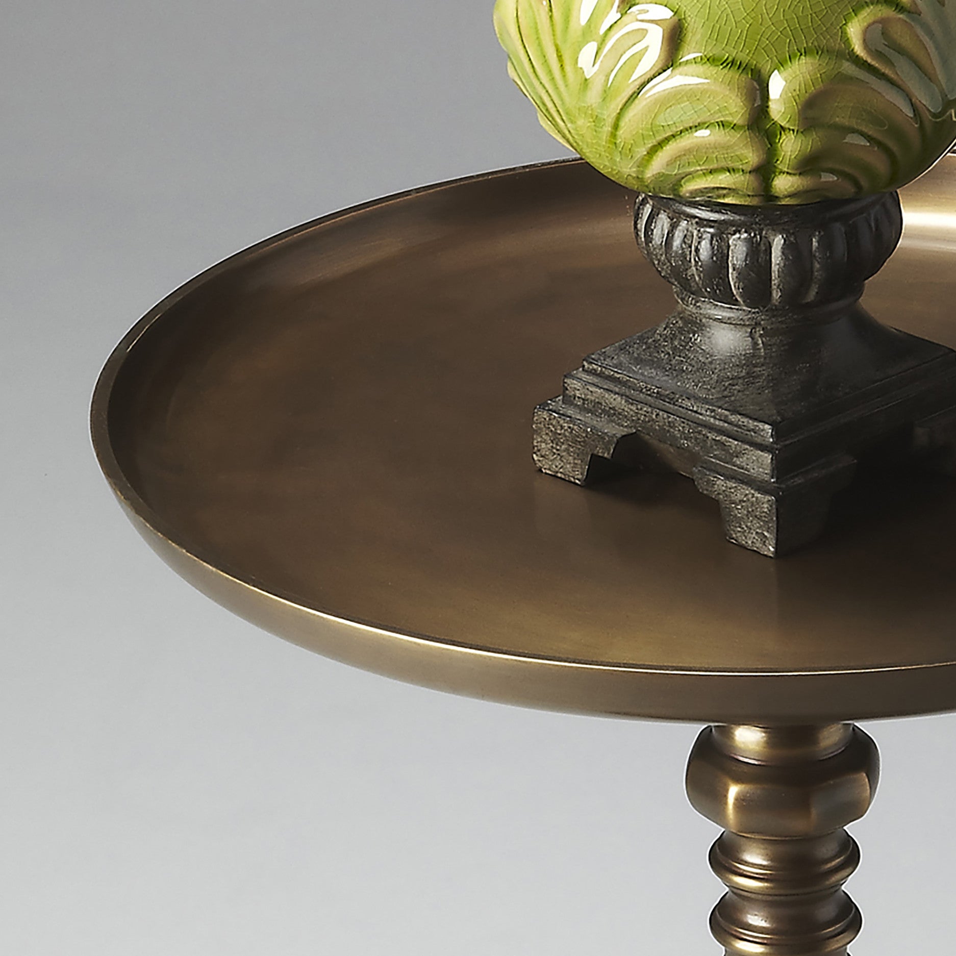 Industrial Modern Bronze Finish Metal End Table