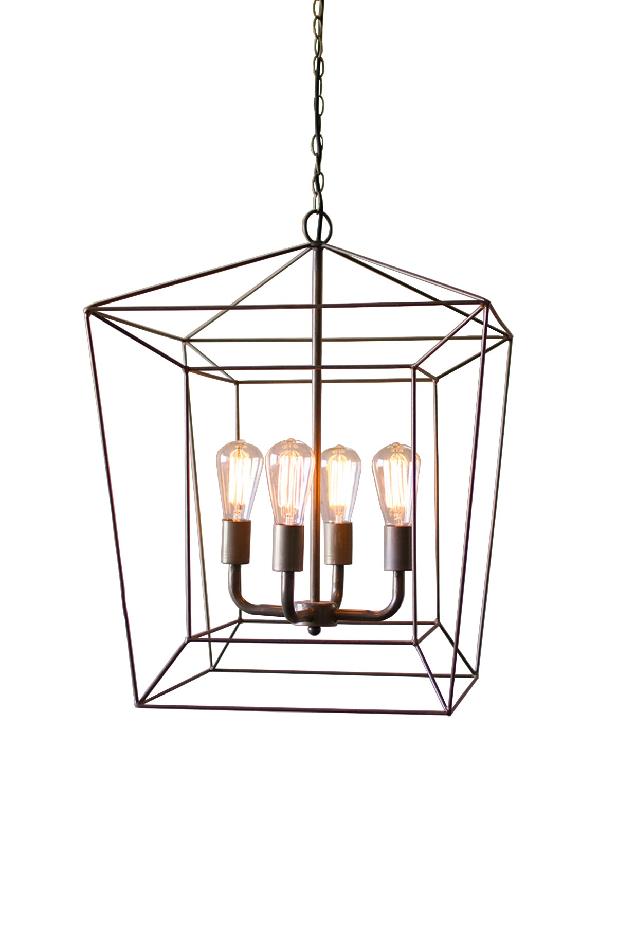 Industrial Modern Metal Wire Chandelier With 4 Lights