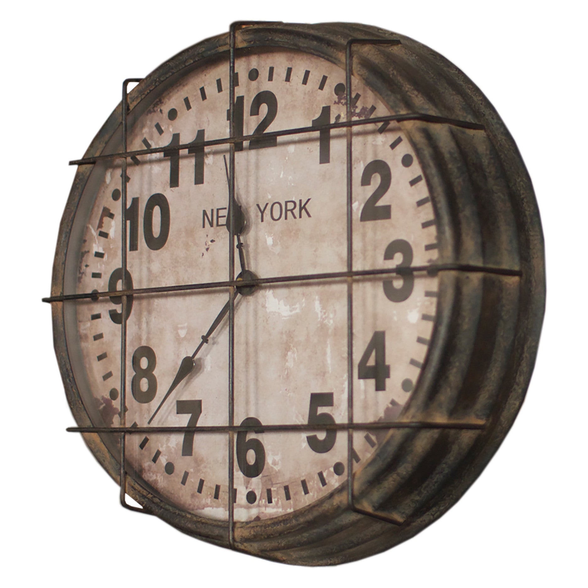 Industrial Modern Factory Style Clock With Cage