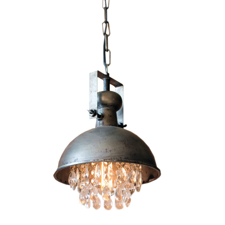 Industrial Modern Raw Metal Pendant Lamp With Gems