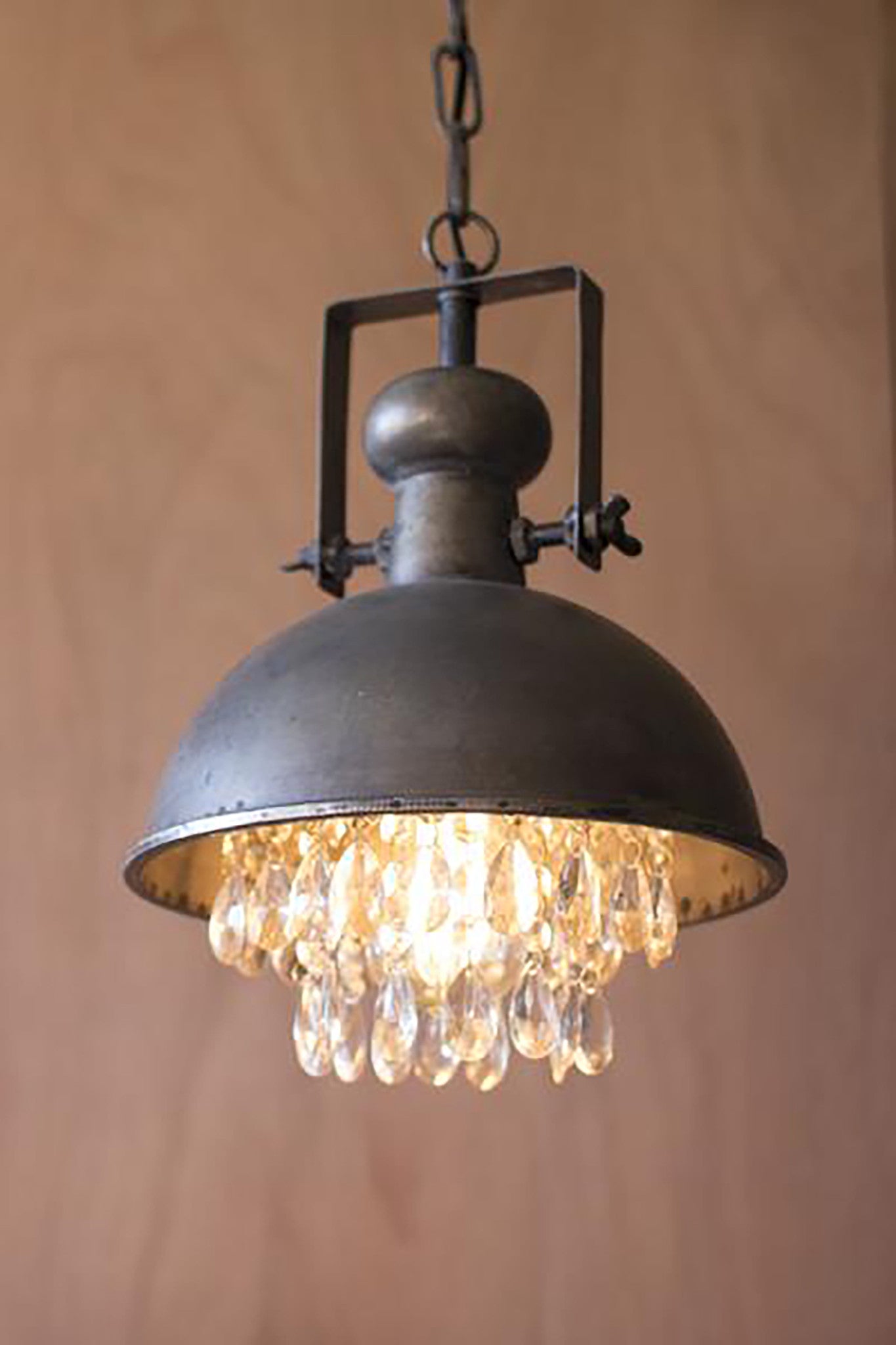 Industrial Modern Raw Metal Pendant Lamp With Gems