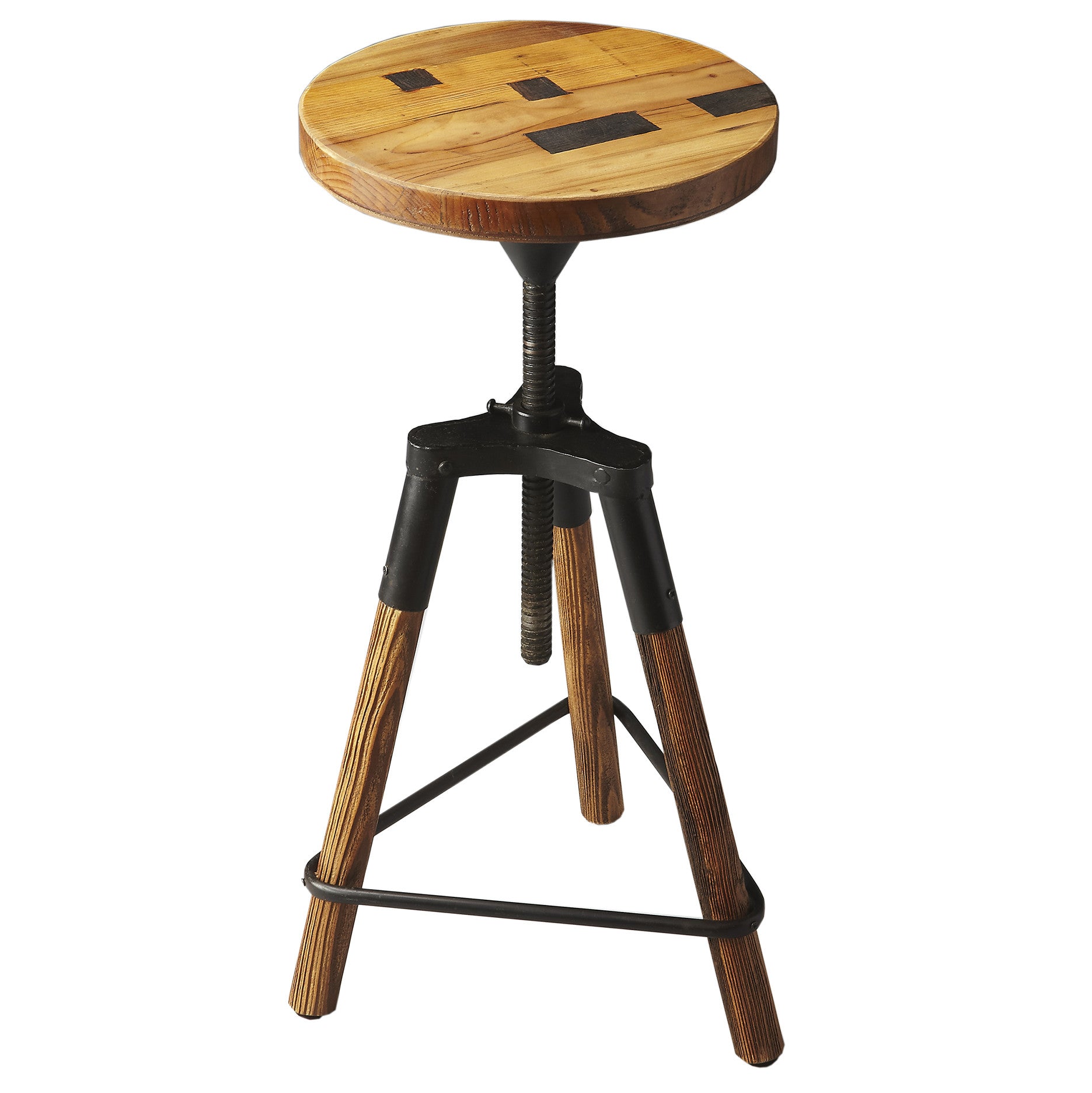 Industrial Modern Steel and Wood Farmhouse Barstool