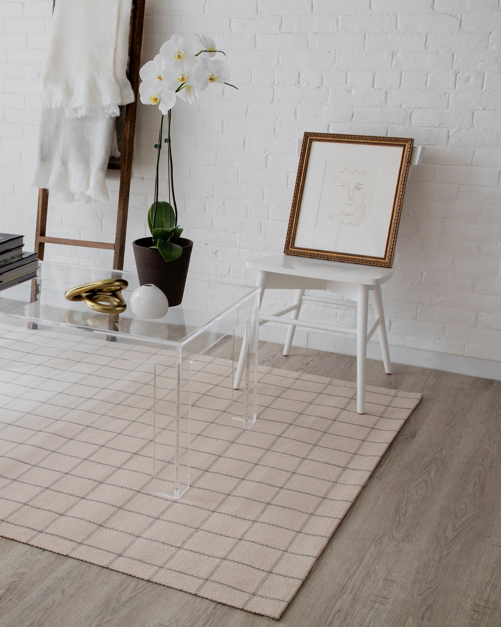 Ivory Plaid Tartan Wool Area Rug - Erin Gates - Marlborough
