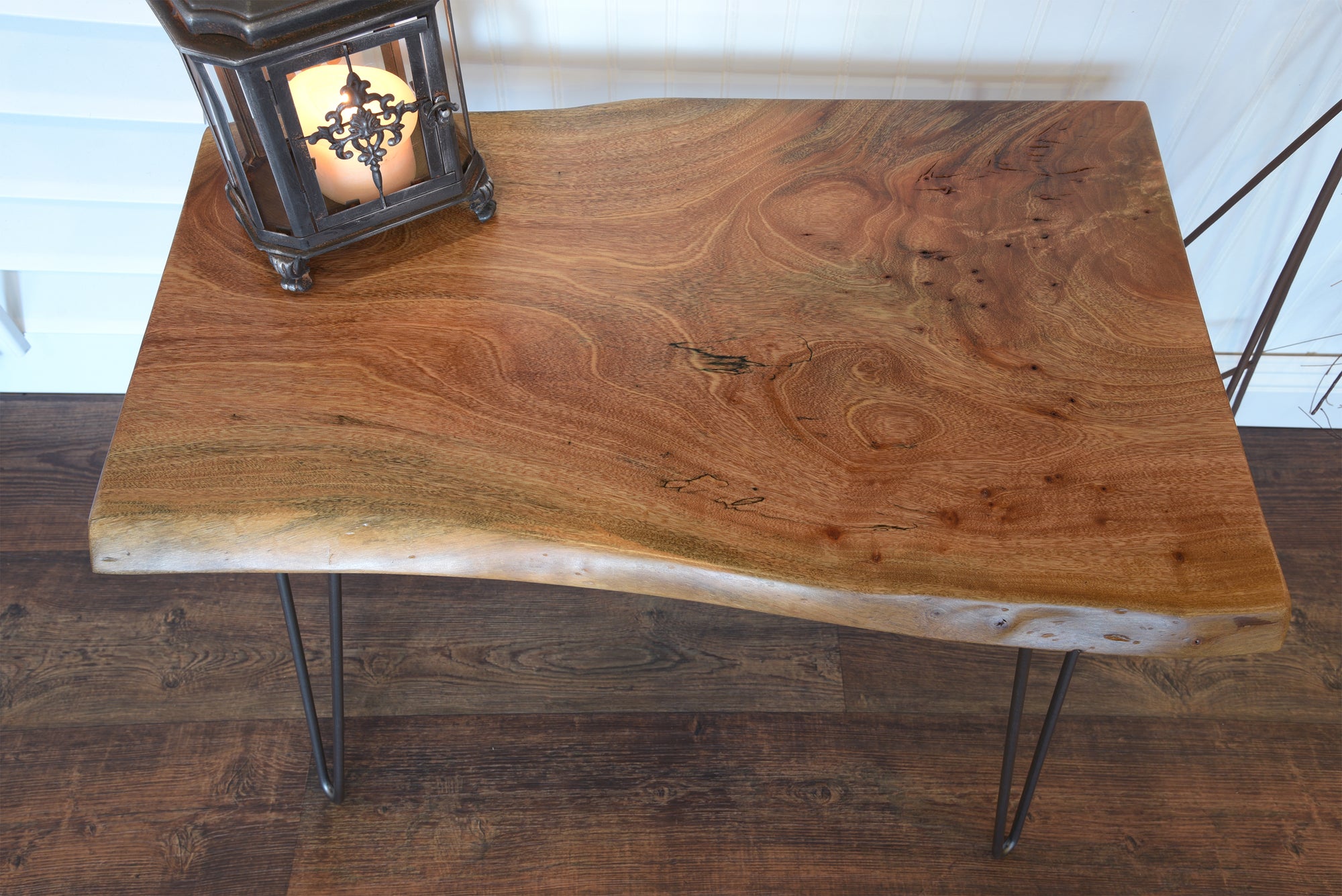 Light Live Edge Slab Handmade End Table