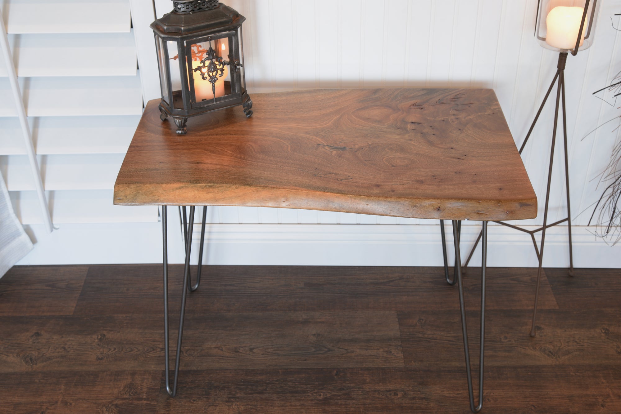 Light Live Edge Slab Handmade End Table