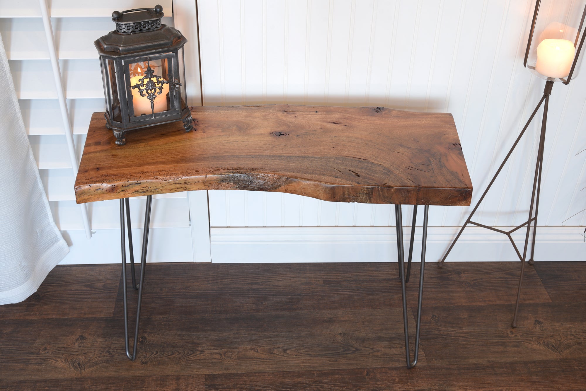 Light Live Edge Slab Reclaimed End Table