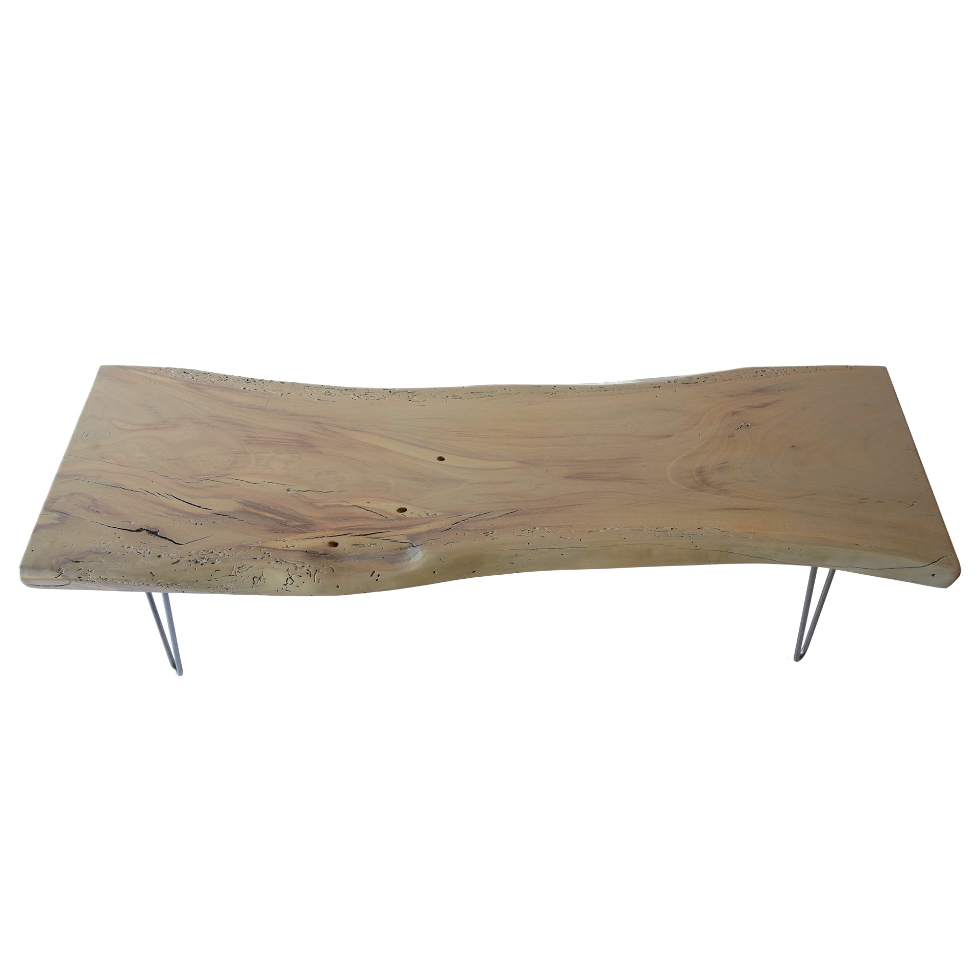 Natural Live Edge Slab Reclaimed Wood Coffee Table