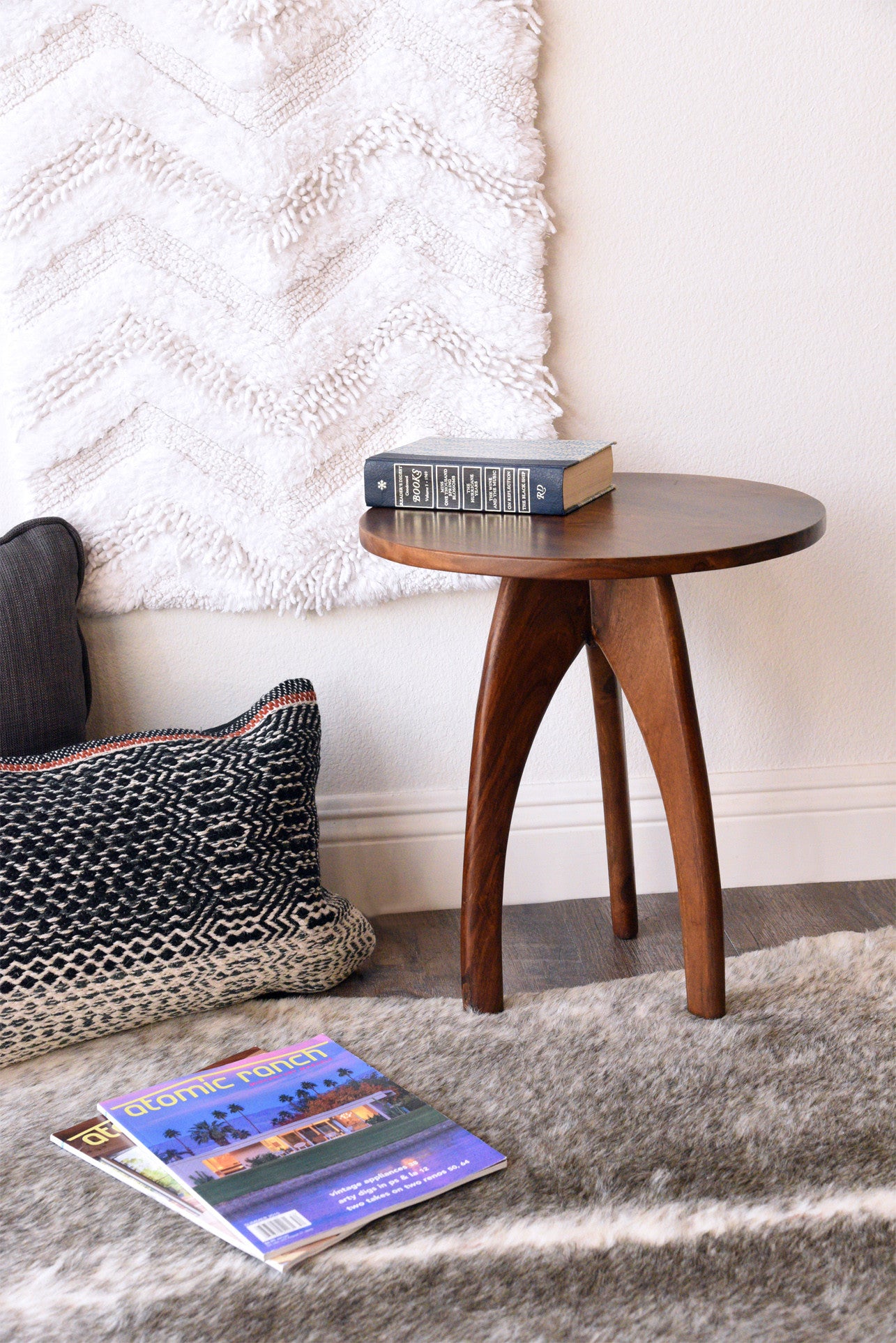 Retro Solid Wood Side Table